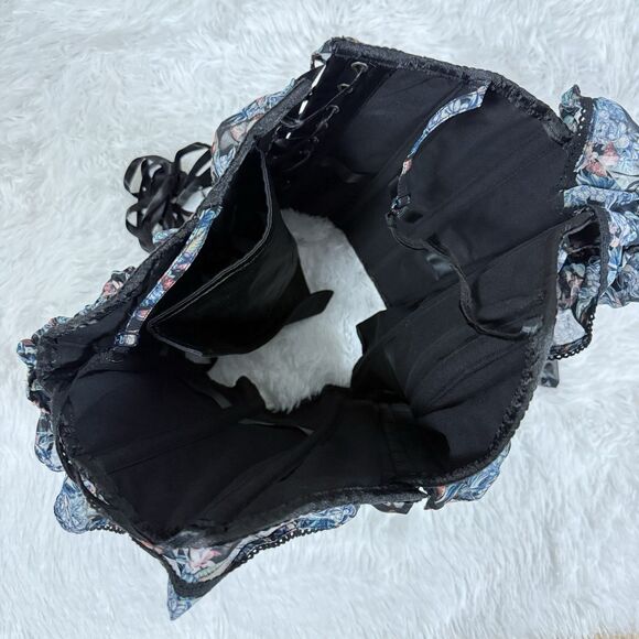 Corset Story Elegant Overbust Corset Top Floral Chiffon Sleeves US 16 NEW 36'' - Picture 9 of 15